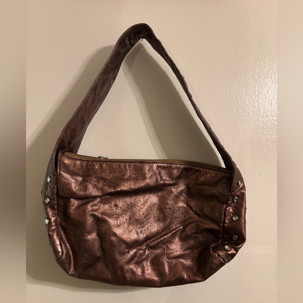 Metallic Brown Shoulder Bag